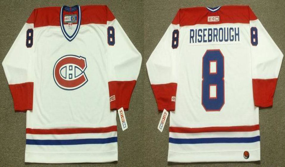 2019 Men Montreal Canadiens #8 Risebrough White CCM NHL jerseys->montreal canadiens->NHL Jersey